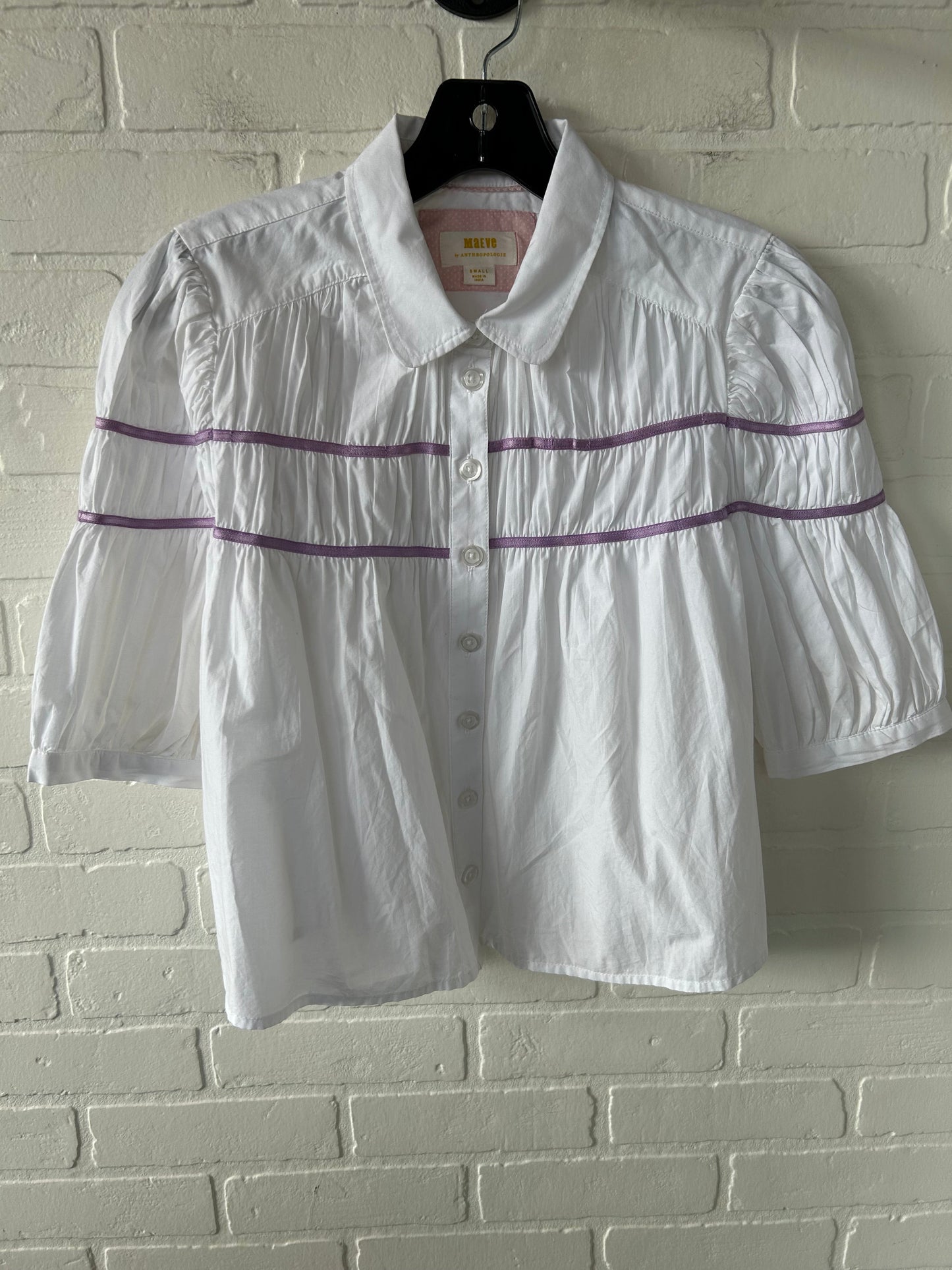 Top Short Sleeve By Maeve In White, Size: S