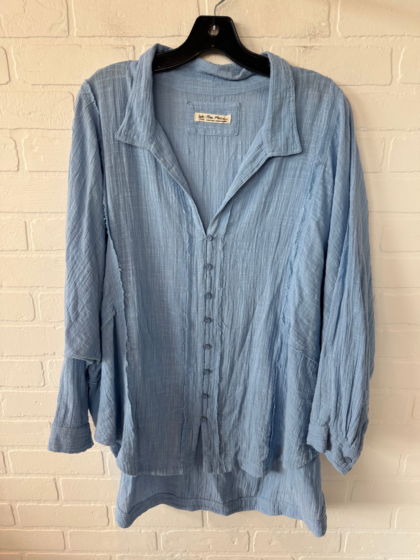 Top Long Sleeve By We The Free In Blue, Size: L