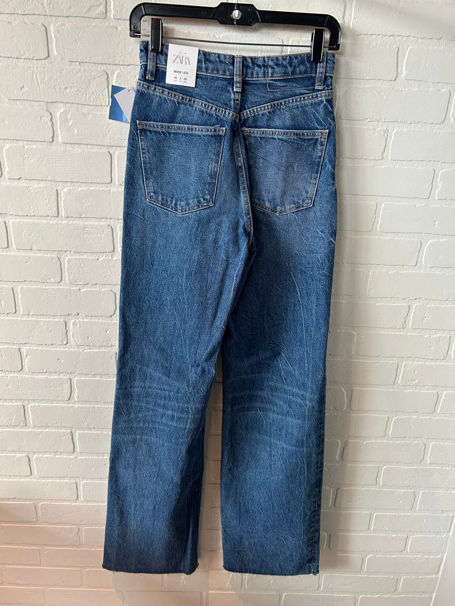 Jeans Flared By Zara In Blue Denim, Size: 4