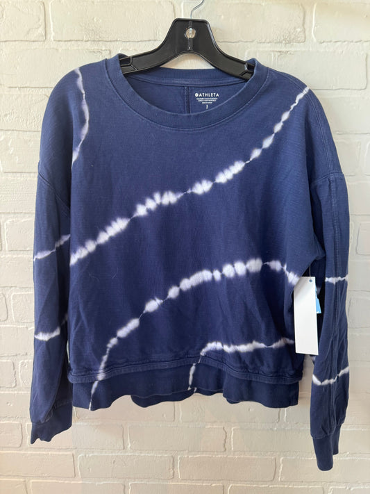 Athletic Sweatshirt Crewneck By Athleta In Blue & White, Size: S