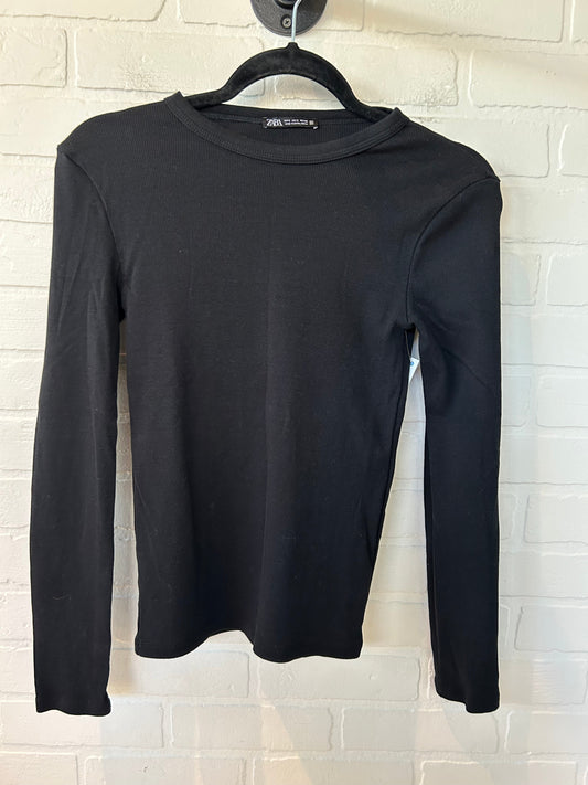 Top Long Sleeve Basic By Zara In Black, Size: S