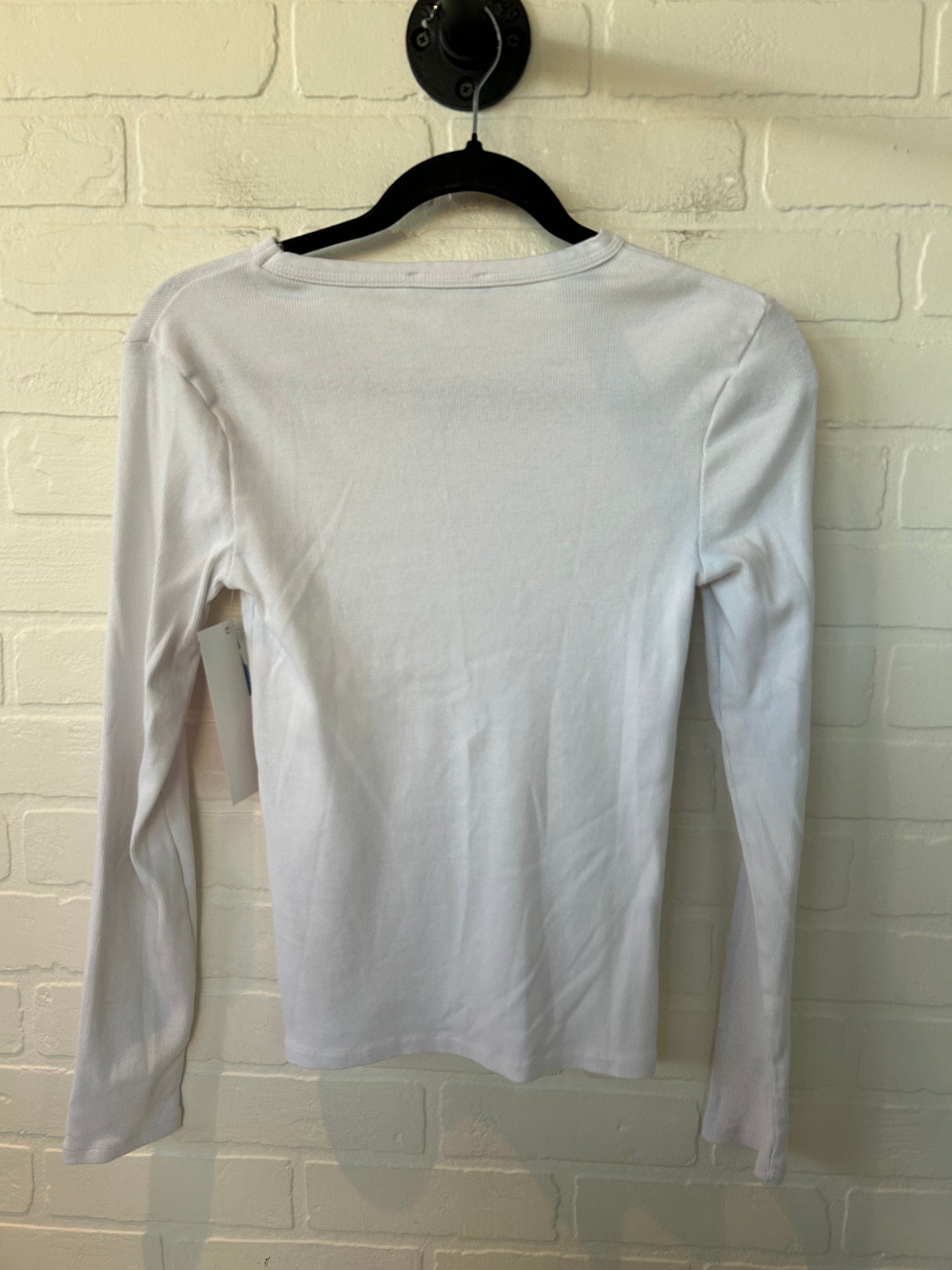 Top Long Sleeve Basic By Zara In White, Size: S