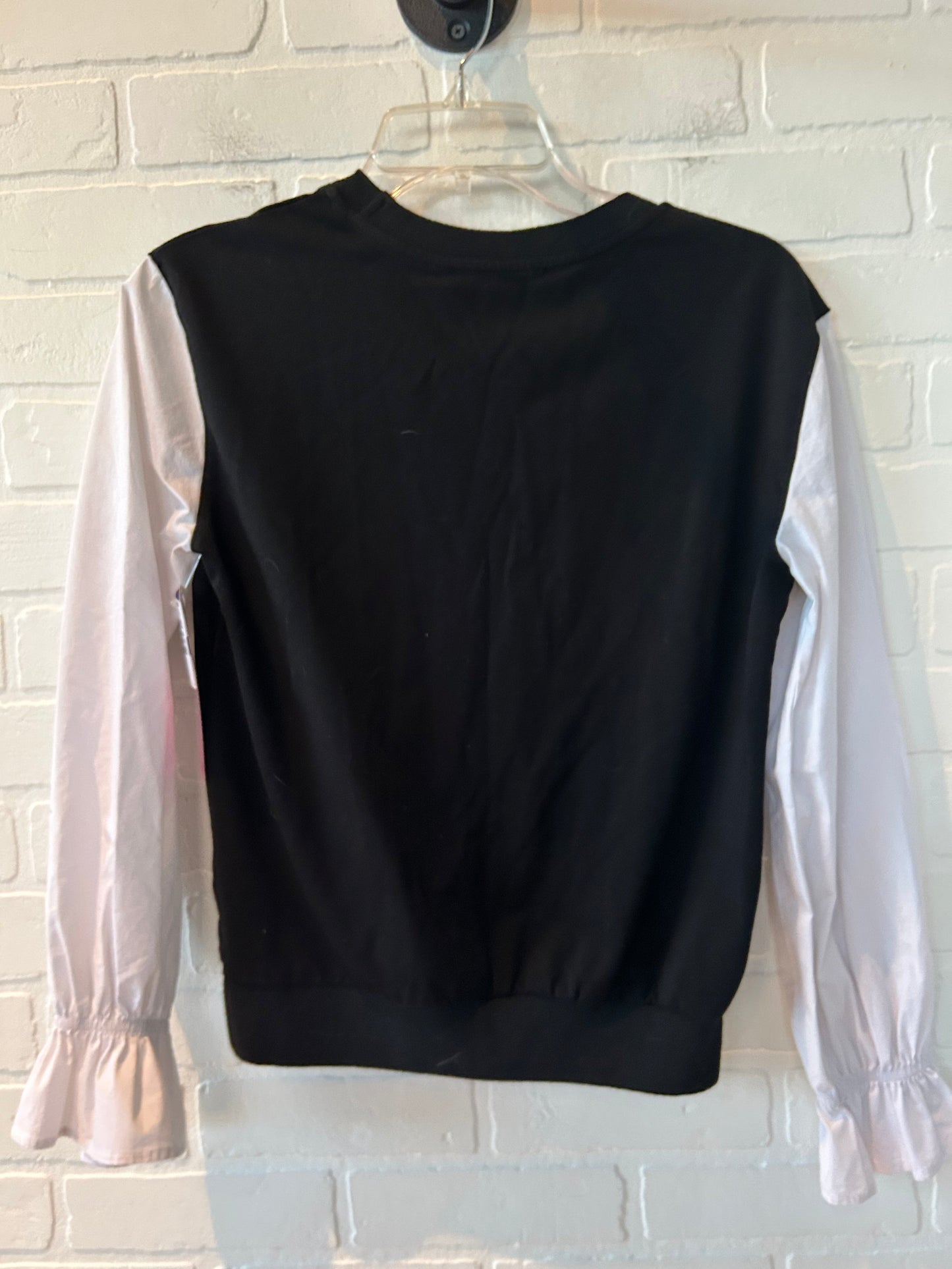 Top Long Sleeve By Laundry In Black & Cream, Size: S