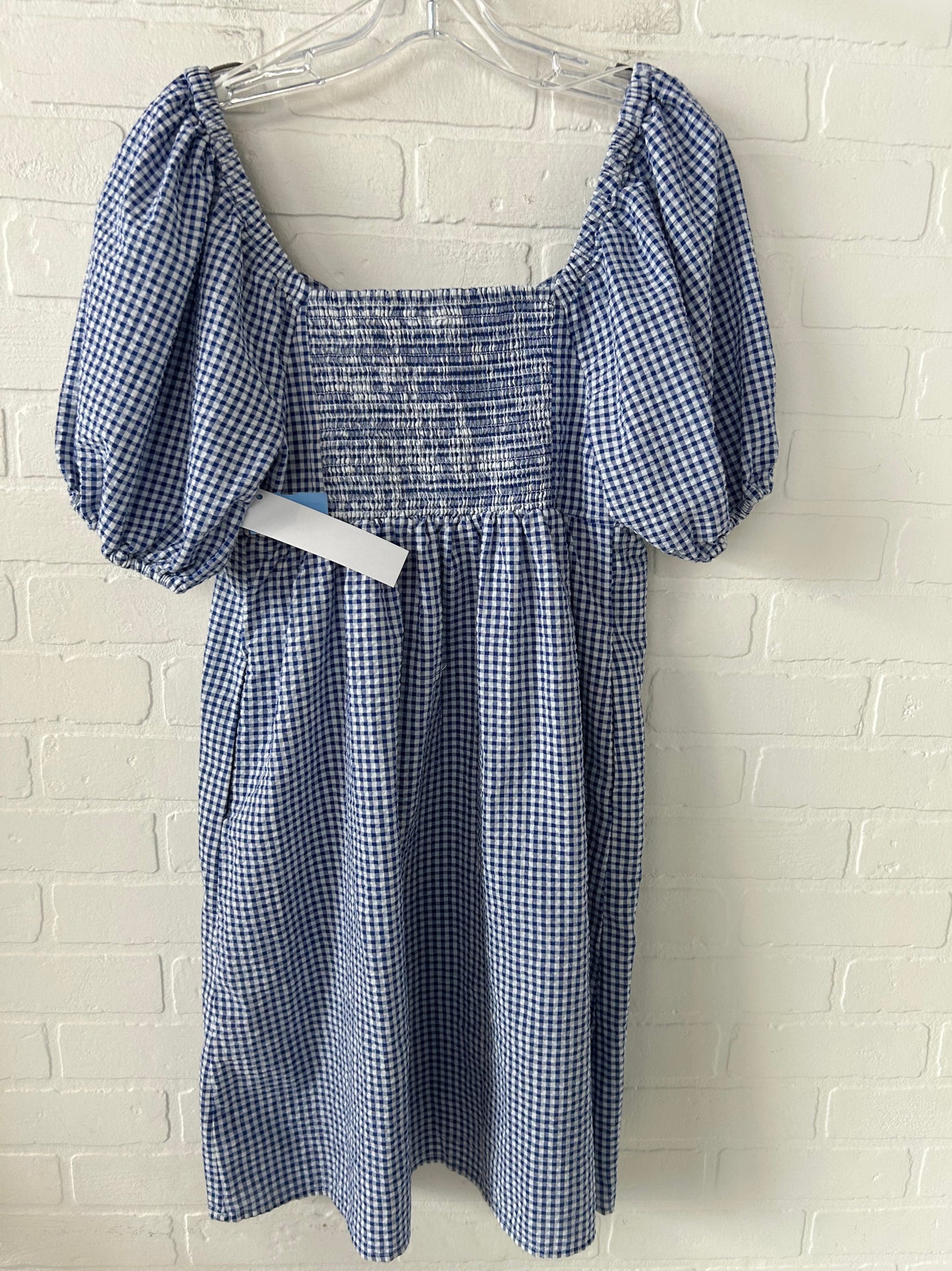 Dress Casual Midi By Old Navy In Blue & White, Size: S