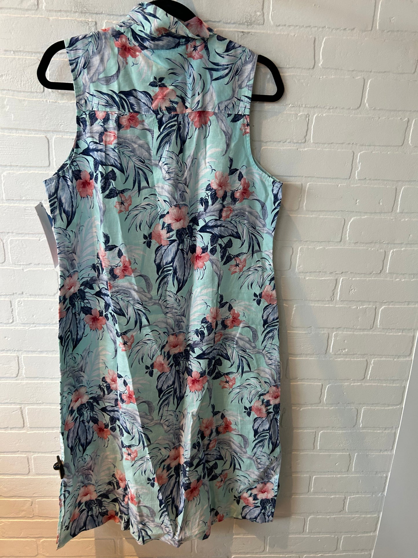 Dress Casual Midi By Tommy Bahama In Blue & Pink, Size: L