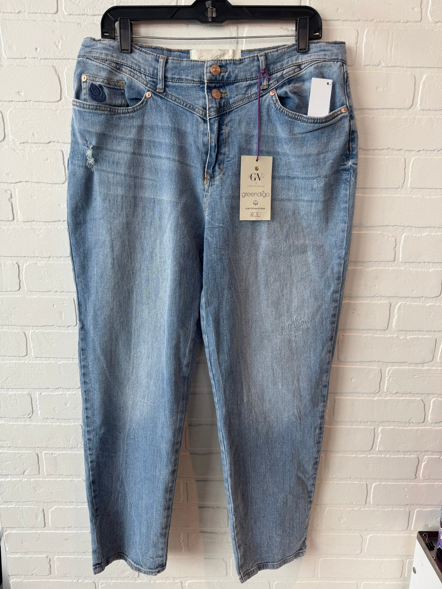 Jeans Straight By Gloria Vanderbilt In Blue Denim, Size: 14