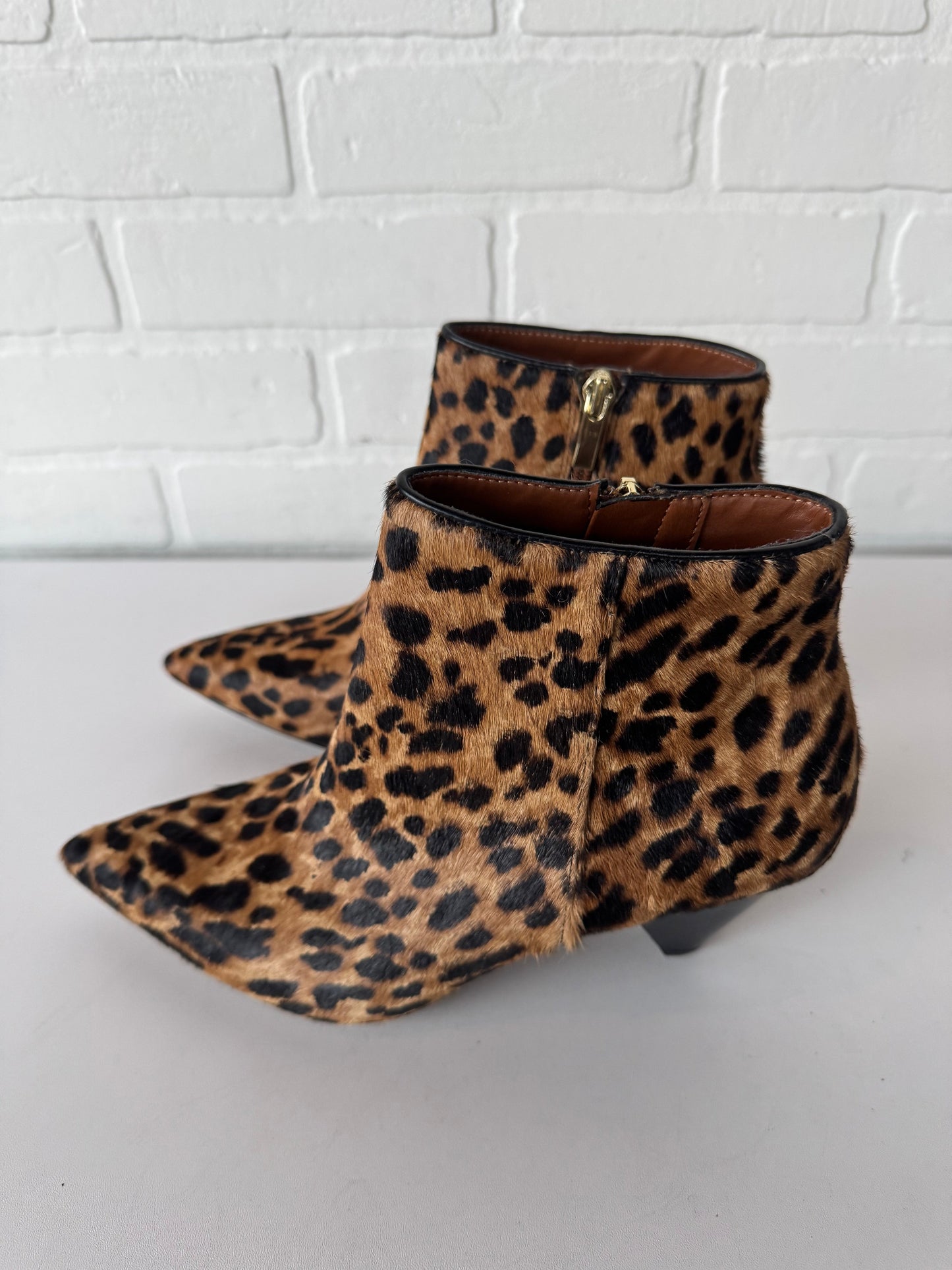 Boots Ankle Heels By Franco Sarto In Animal Print, Size: 7