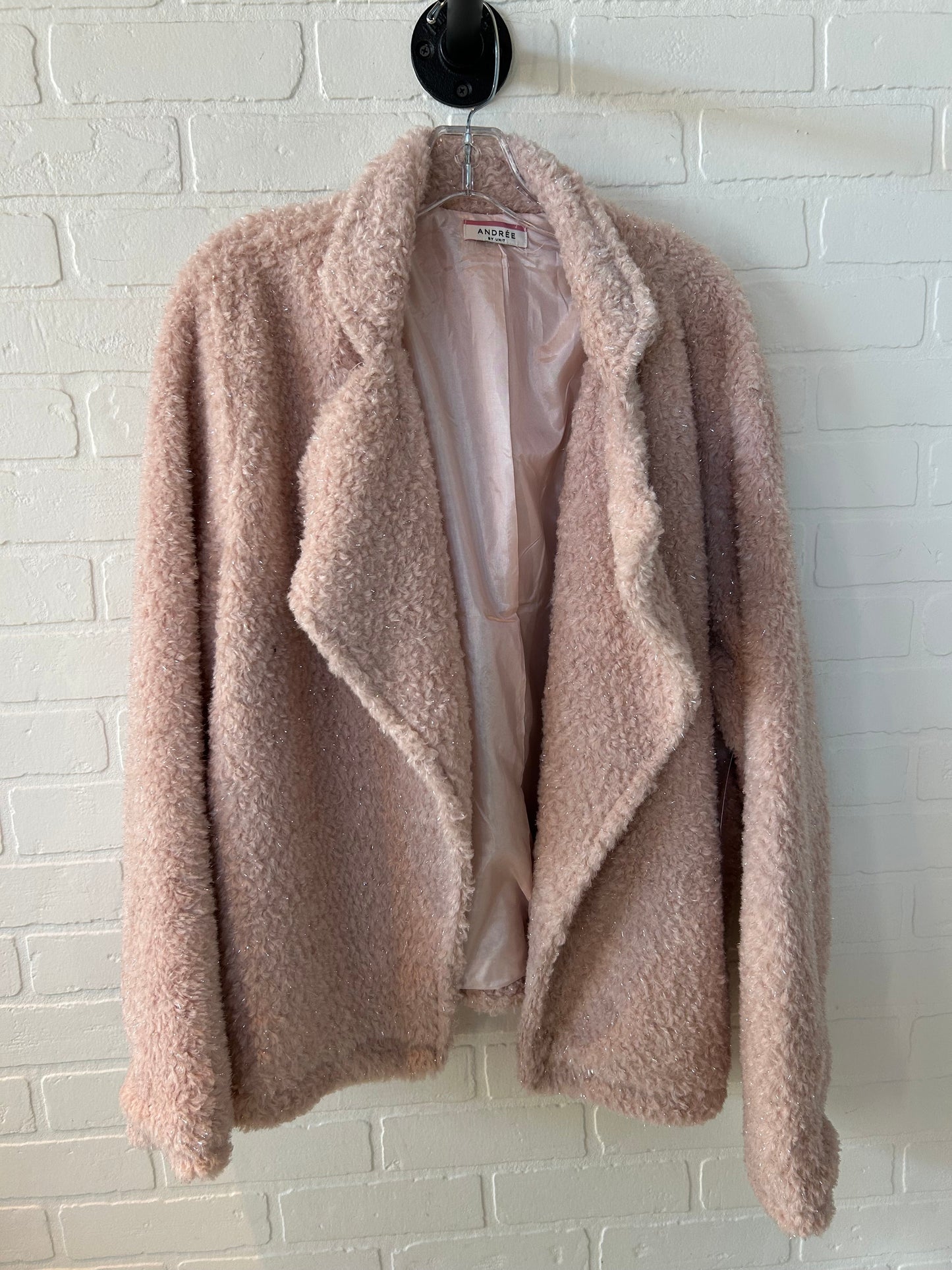 Jacket Fleece By Andree By Unit In Pink, Size: 1x