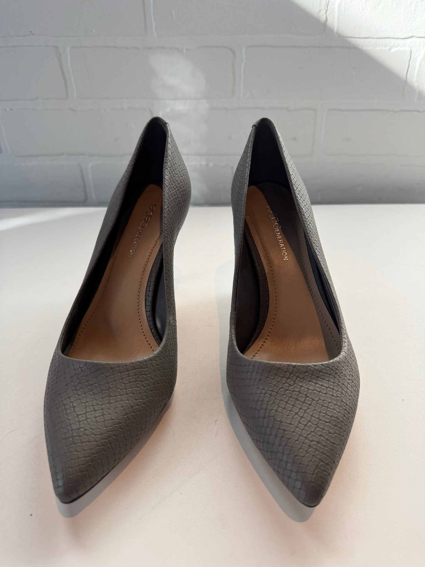 Shoes Heels Stiletto By Bcbgeneration In Grey, Size: 6.5