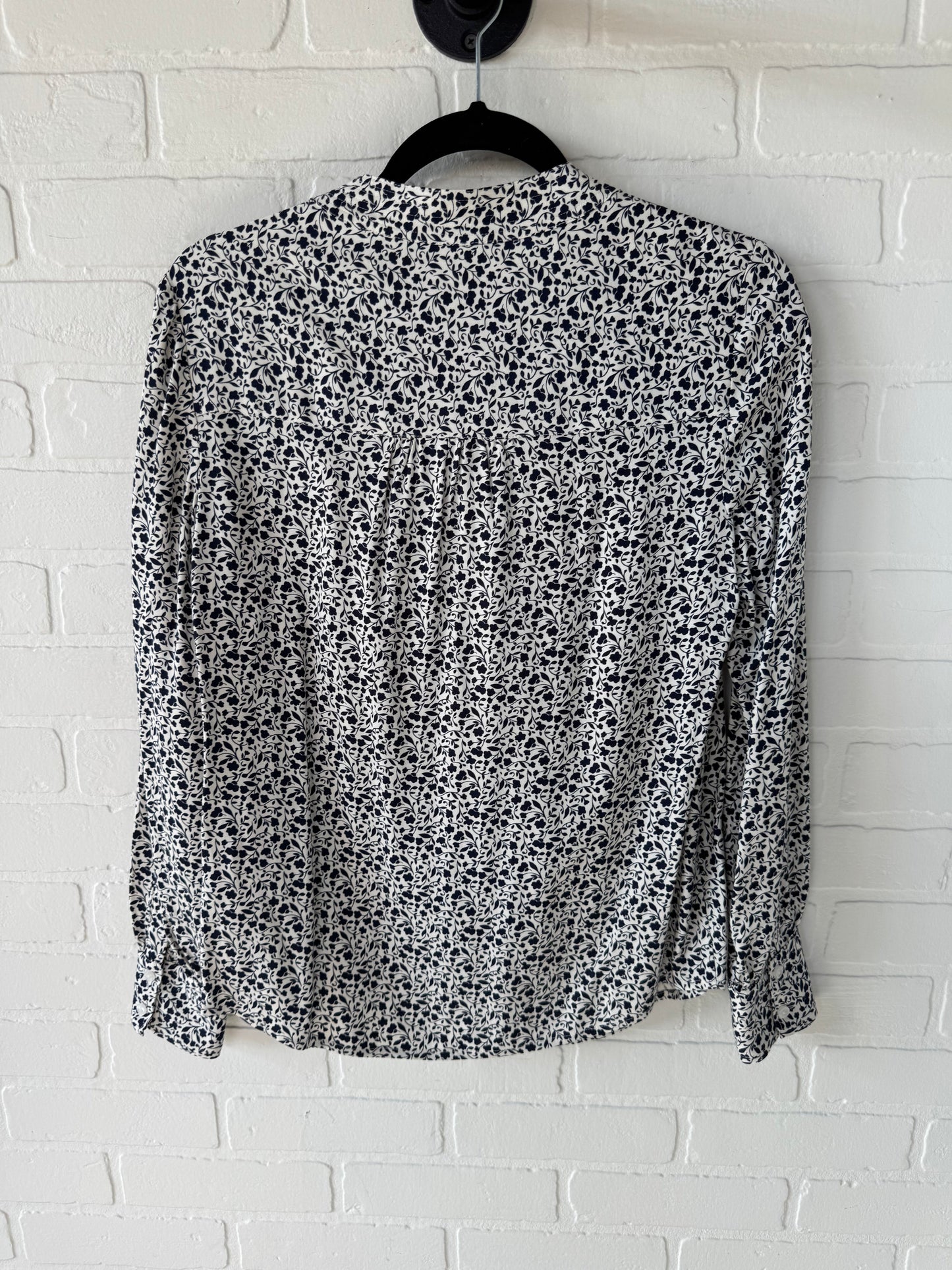 Top Long Sleeve By Boden In Blue & White, Size: Xs