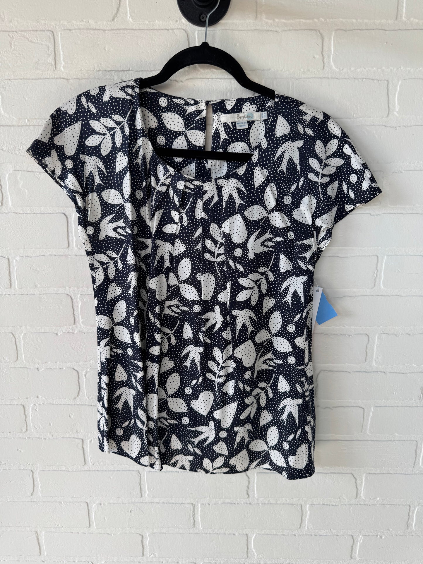 Top Short Sleeve By Boden In Blue & White, Size: S