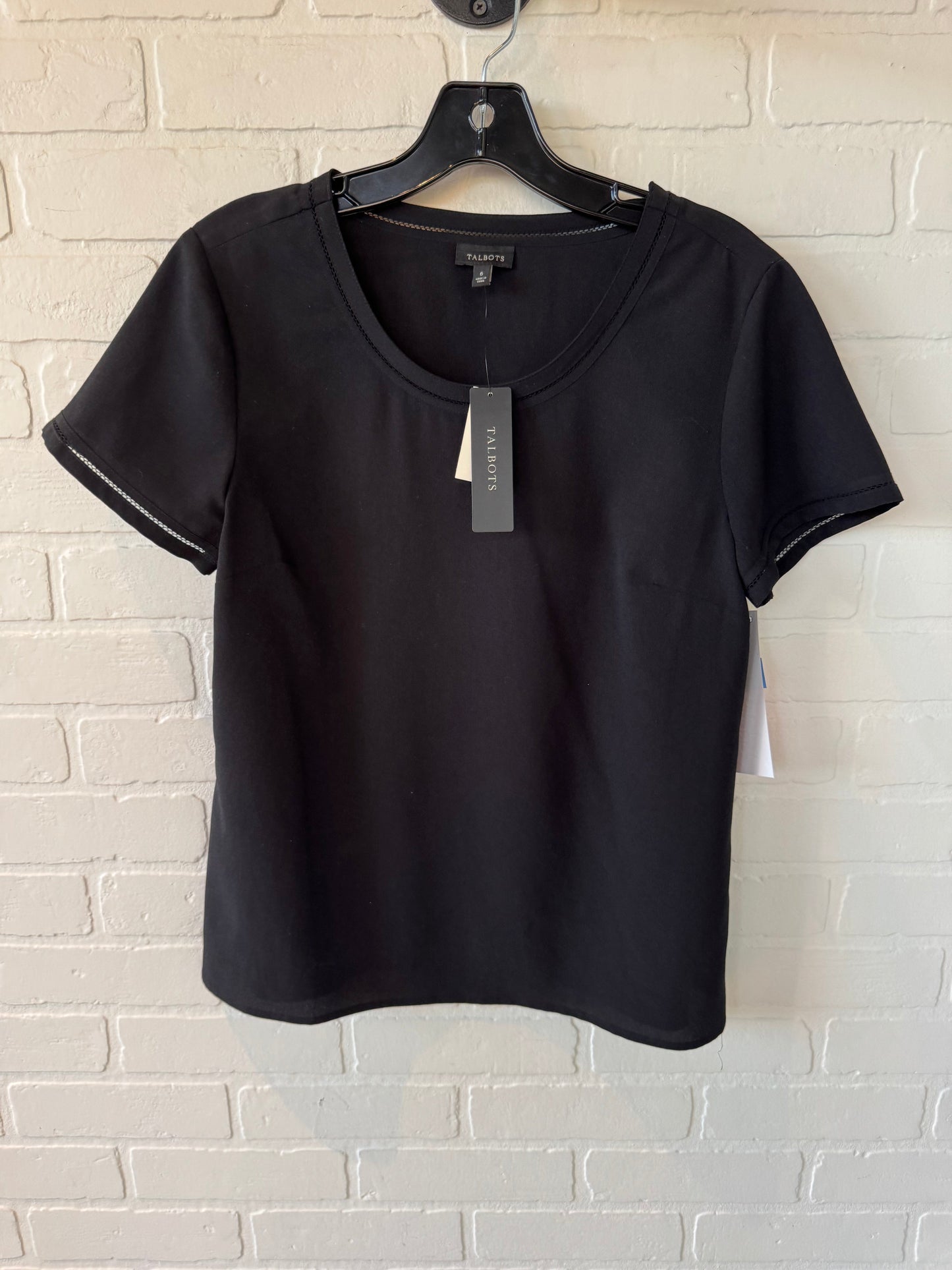 Top Short Sleeve By Talbots In Black, Size: S