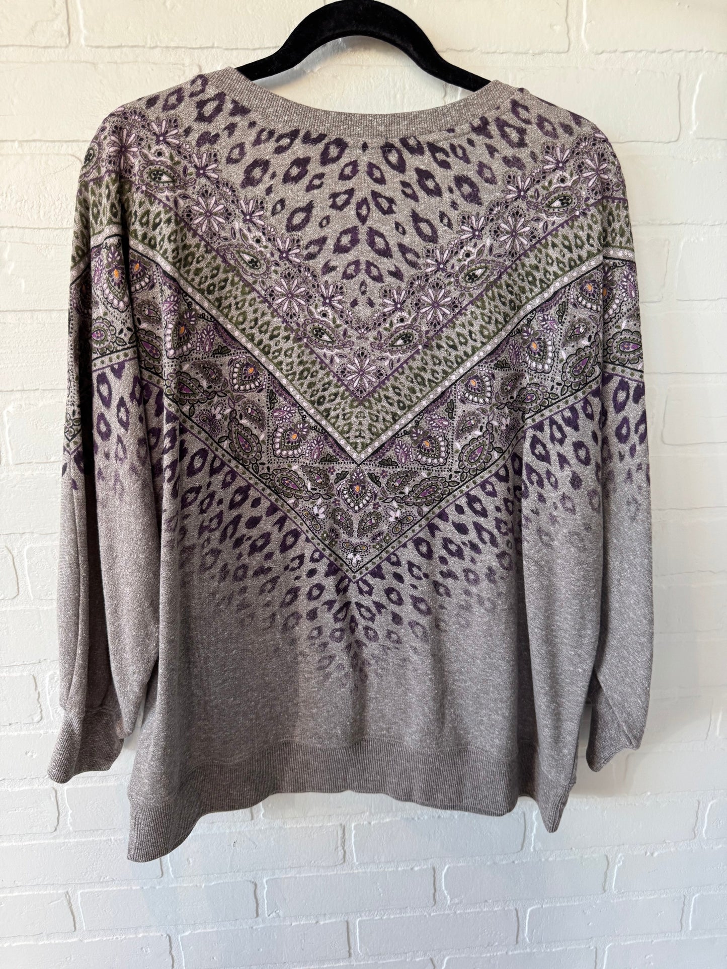 Sweatshirt Crewneck By Democracy In Brown & Purple, Size: 1x