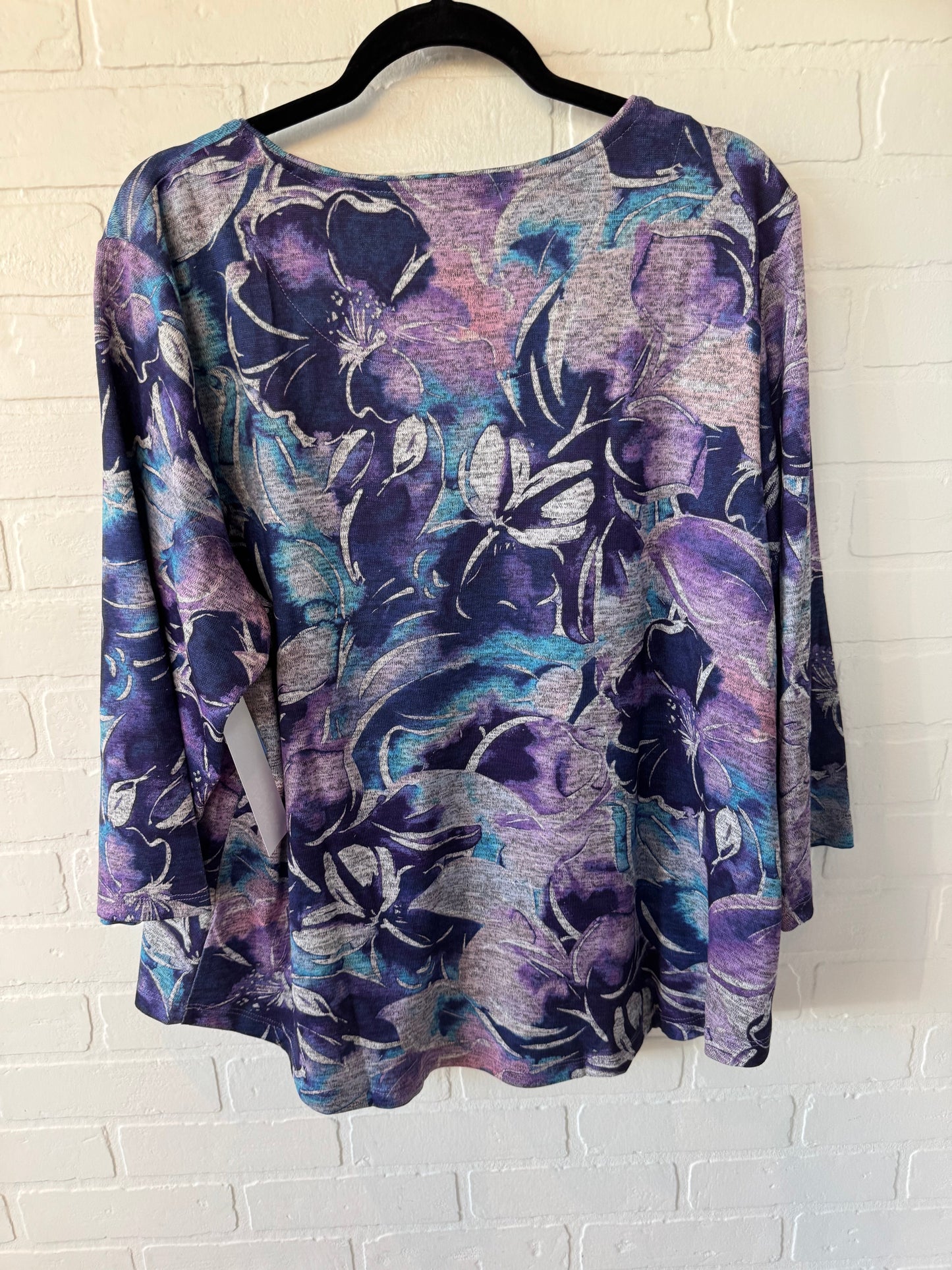 Top Long Sleeve By Allison Daley In Purple, Size: 1x