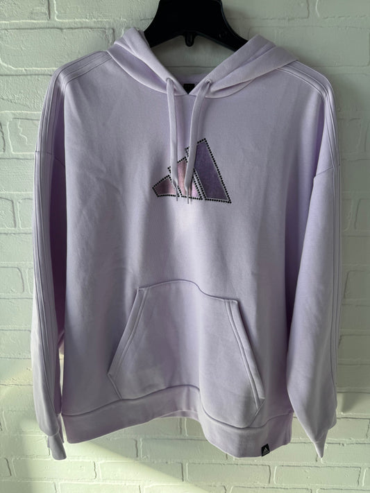 Athletic Sweatshirt Hoodie By Adidas In Purple, Size: L