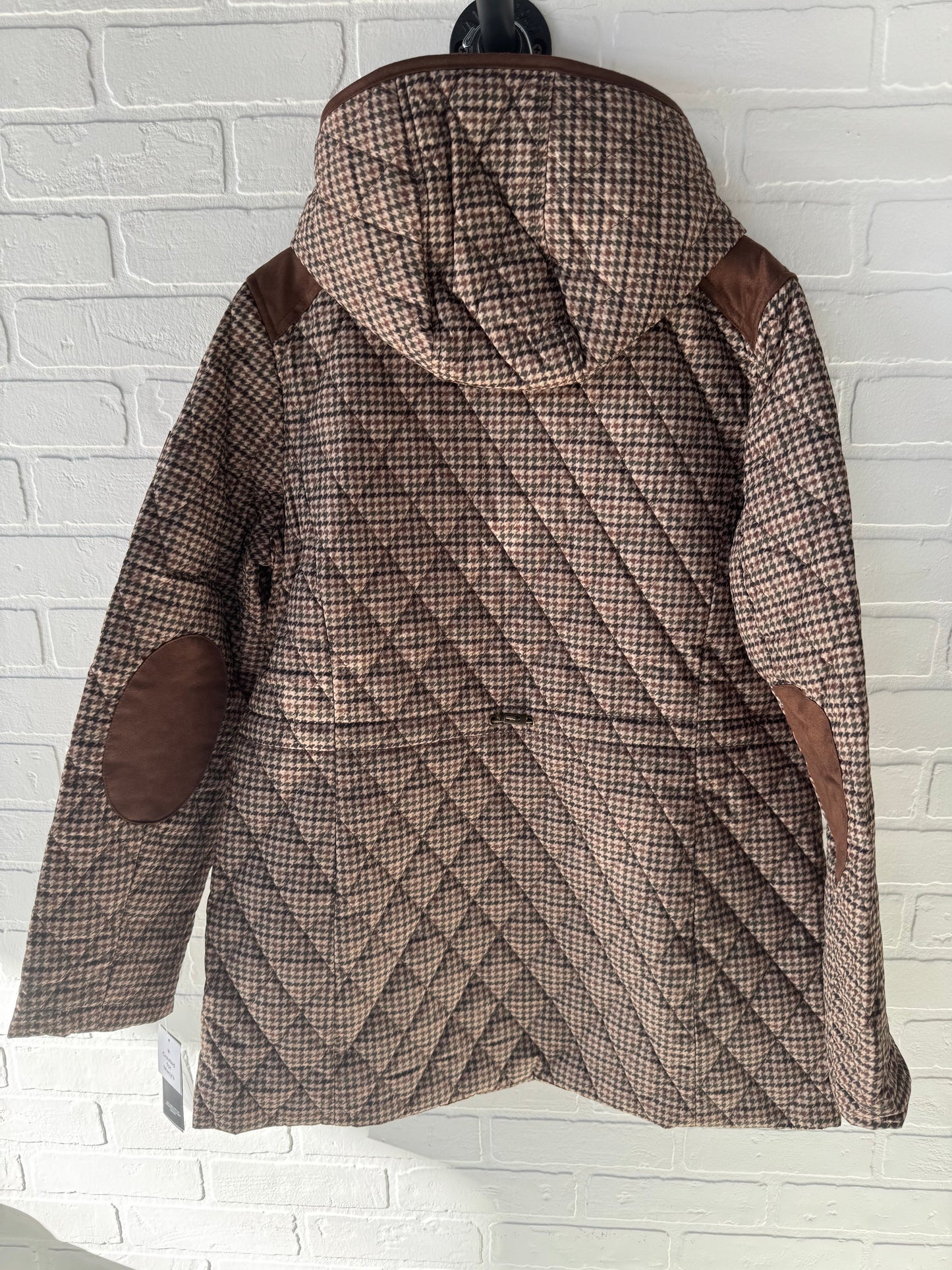 Coat Puffer & Quilted By Lauren By Ralph Lauren In Brown & Green, Size: L