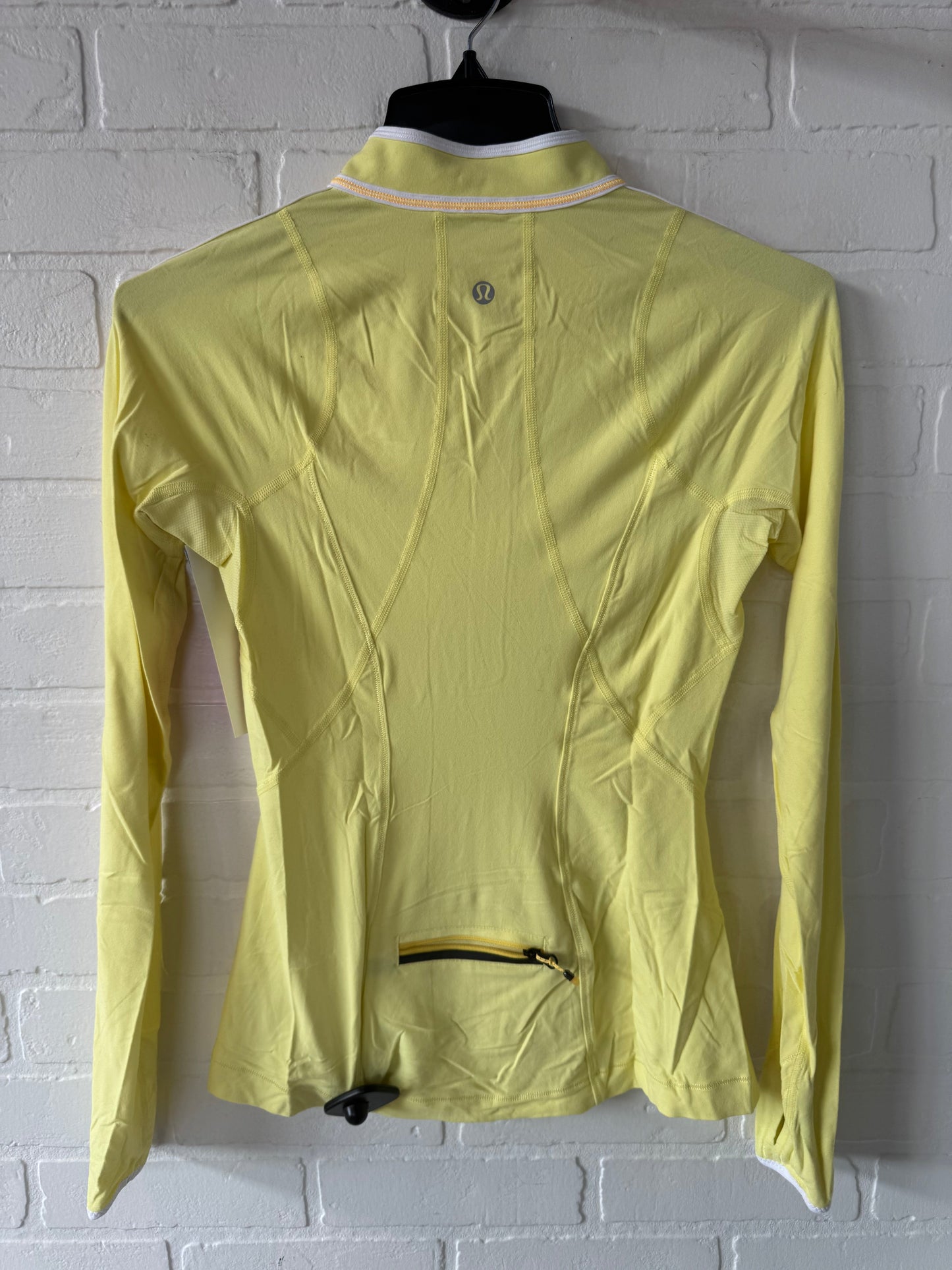 Athletic Top Long Sleeve Collar By Lululemon In Yellow, Size: S