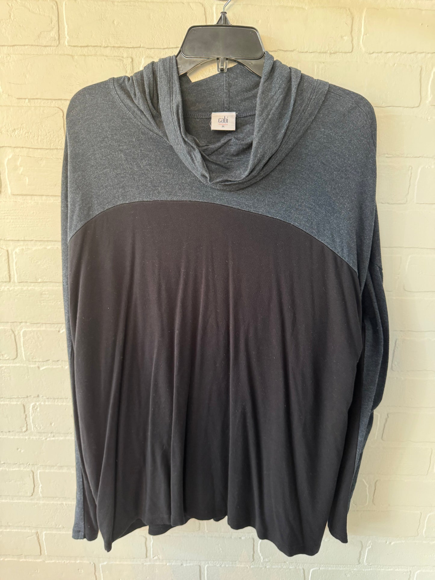 Top Long Sleeve By Cabi In Black & Blue, Size: M