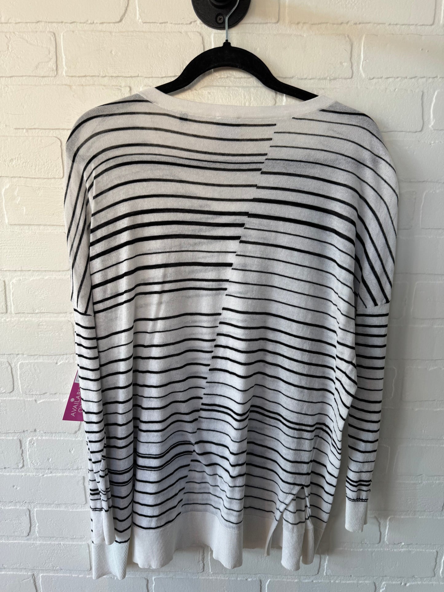 Top Long Sleeve By Cabi In Black & White, Size: L