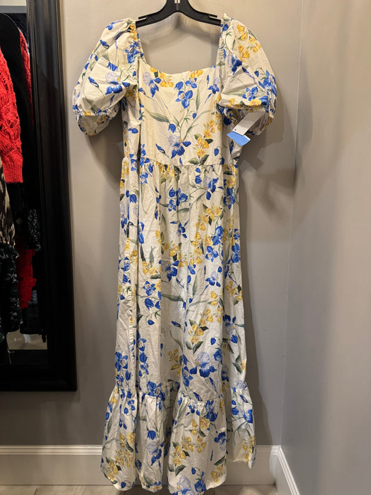 Dress Casual Maxi By Express In Blue & Cream, Size: Xl