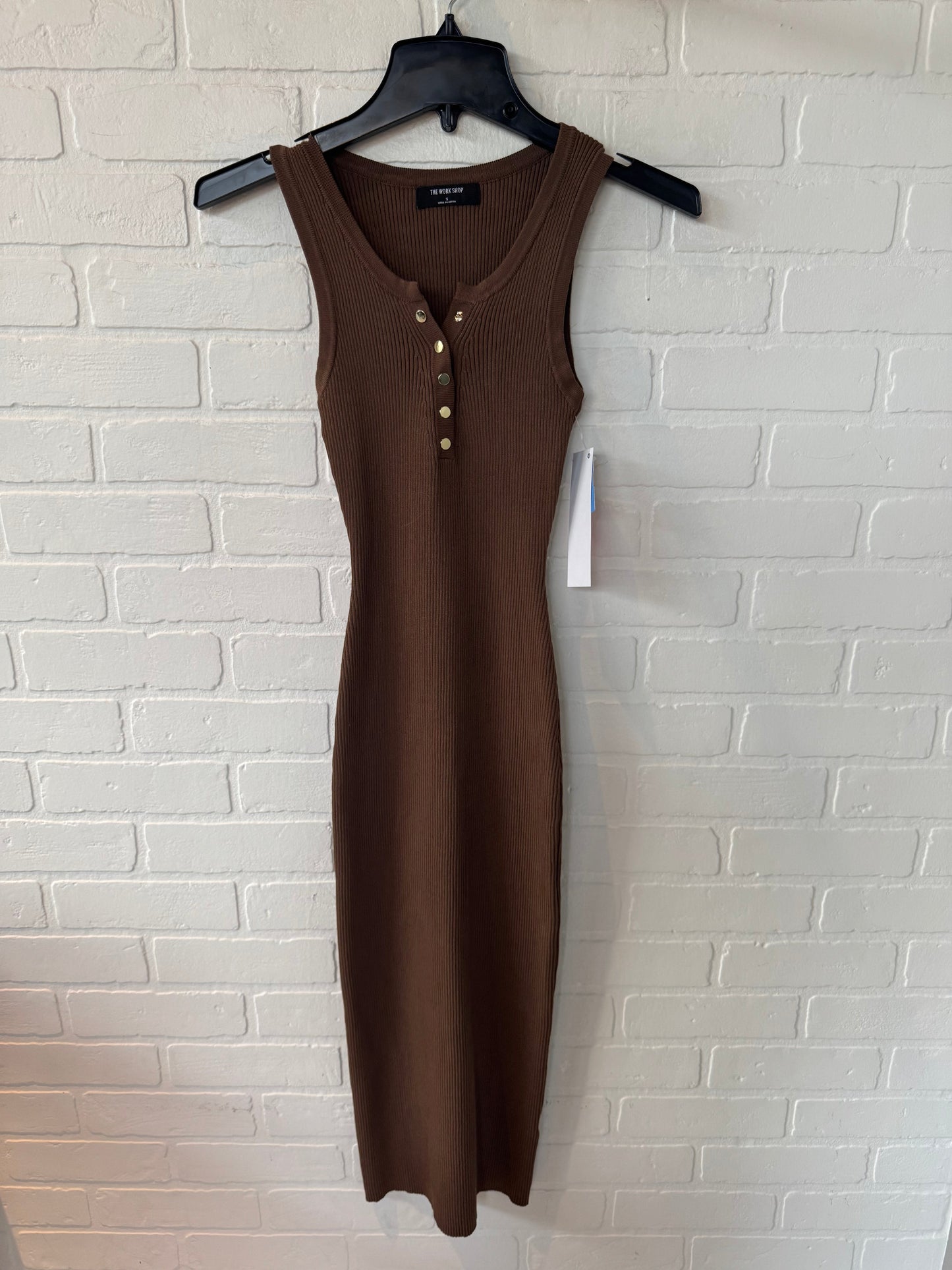 Dress Casual Midi By Workshop In Brown, Size: S