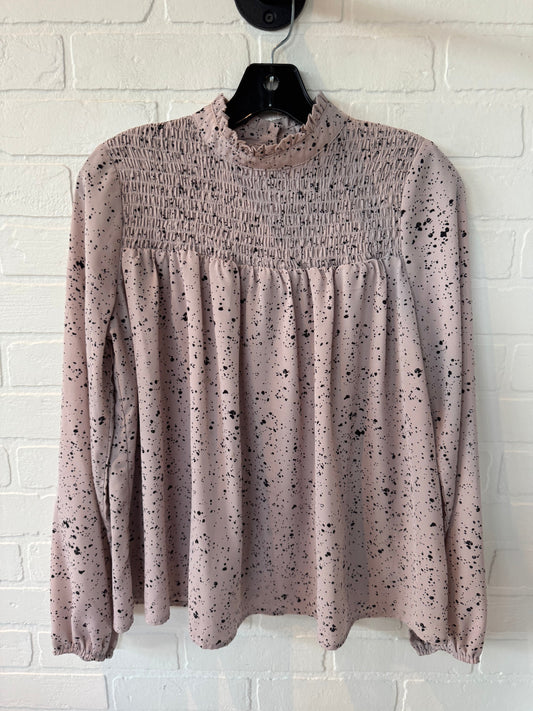 Top Long Sleeve By She + Sky In Black & Pink, Size: S