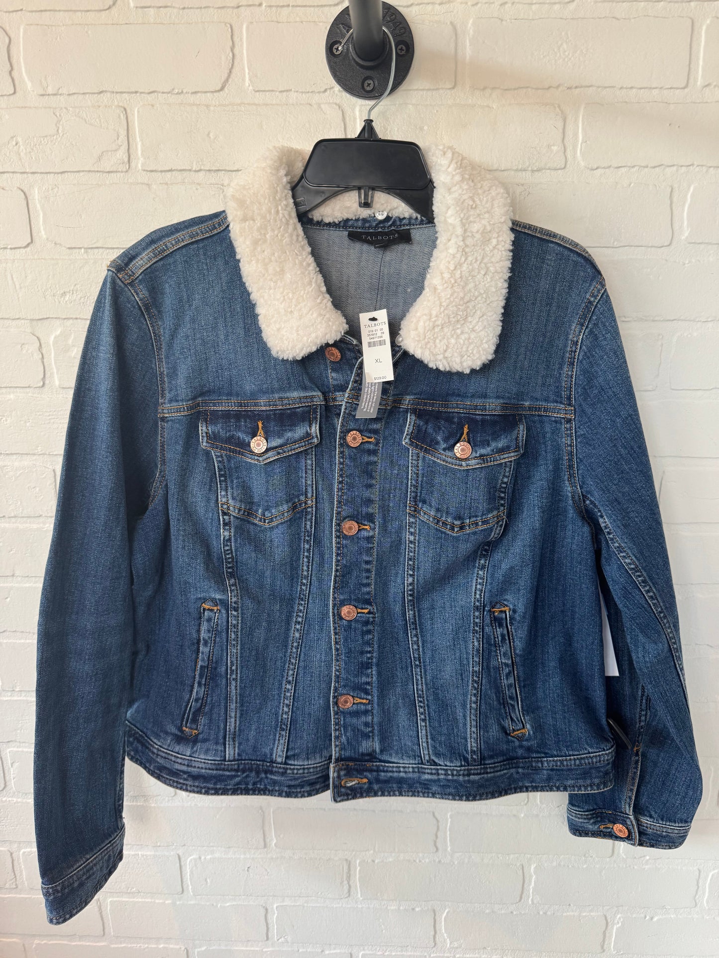 Jacket Denim By Talbots In Blue Denim, Size: Xl