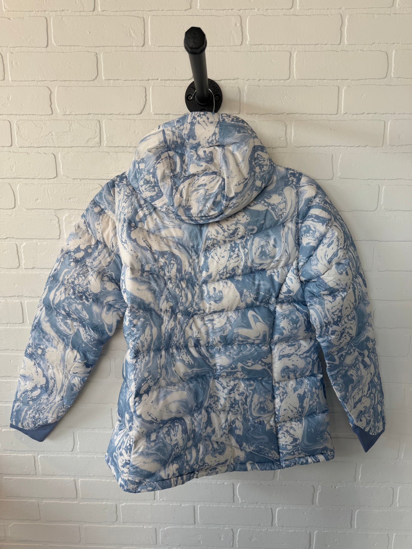 Coat Parka By Eddie Bauer In Blue & White, Size: L