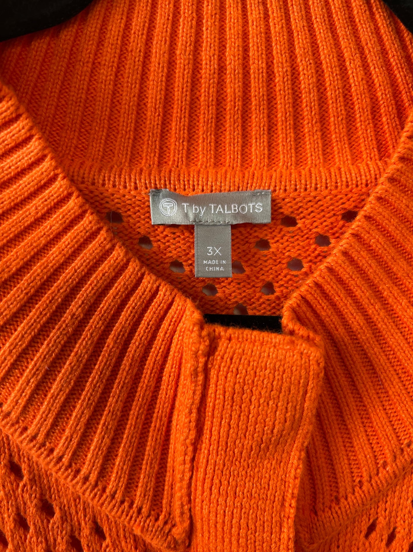 Sweater Cardigan By Talbots In Orange, Size: 3x