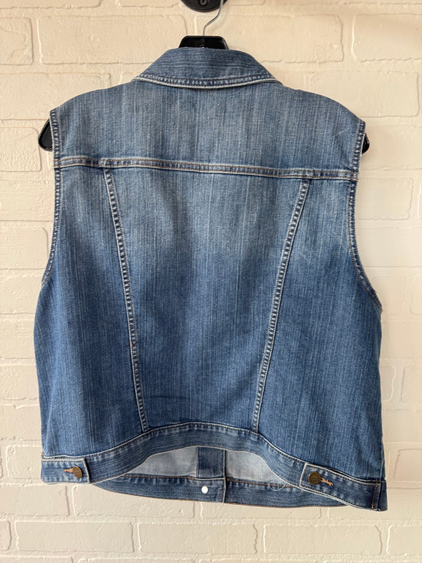 Vest Other By Loft In Blue Denim, Size: Xl