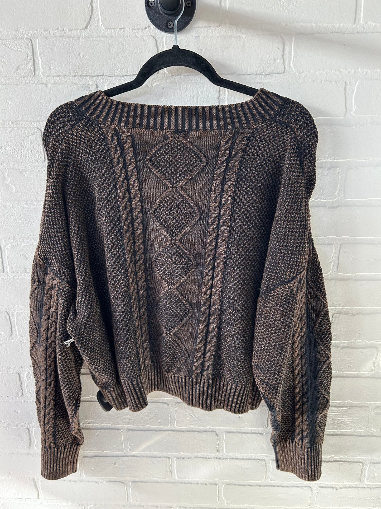 Sweater By Pol In Black & Brown, Size: L