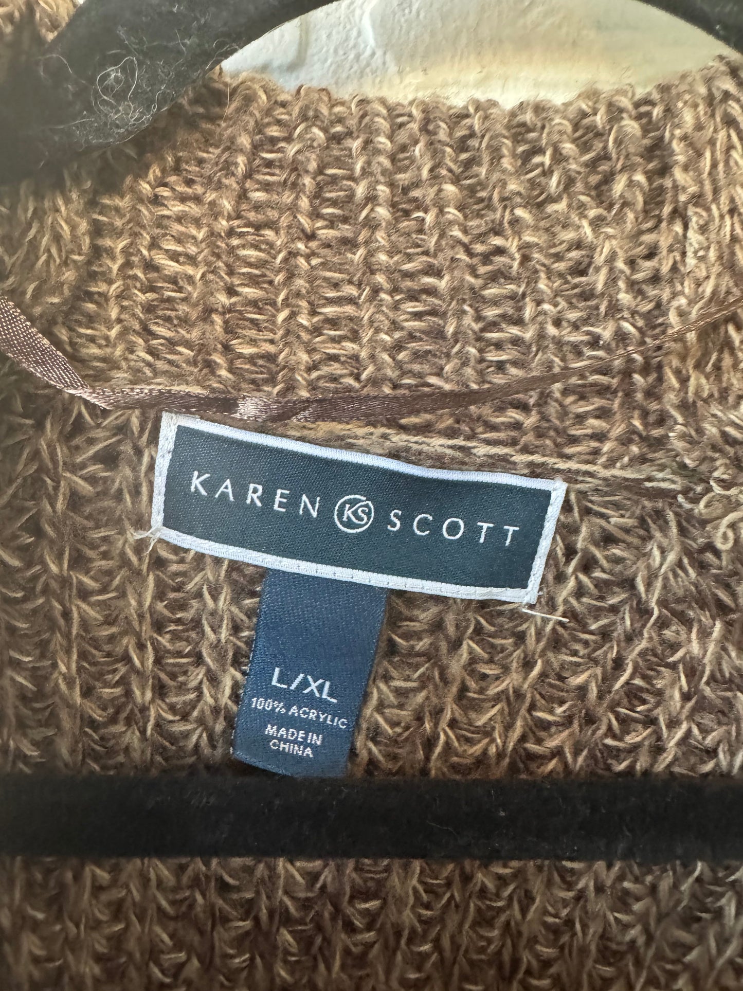 Sweater By Karen Scott In Brown, Size: L