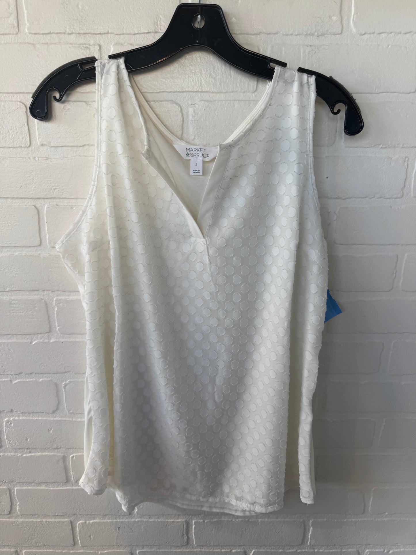 Top Sleeveless By Market & Spruce In White, Size: L