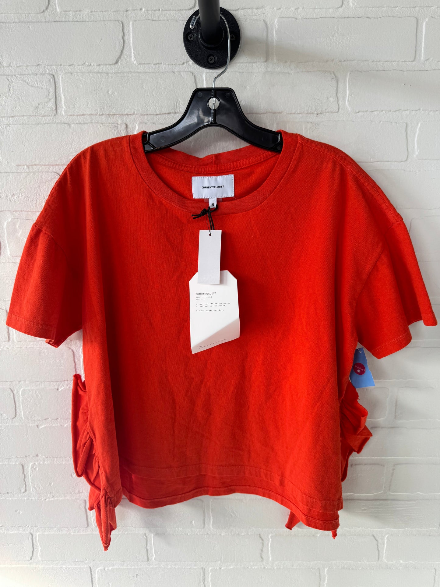 Top Short Sleeve Basic By Current Elliott In Orange, Size: Xs