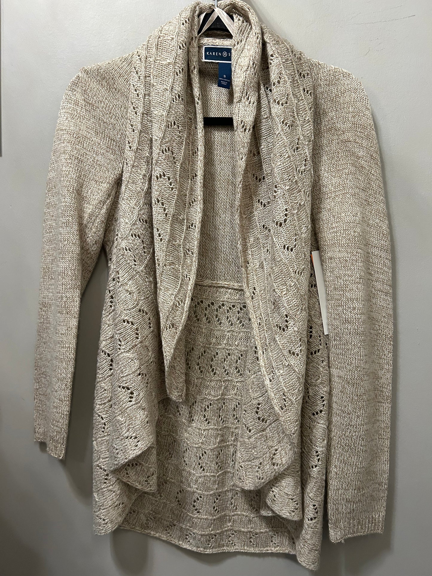 Sweater Cardigan By Karen Scott In Tan, Size: S