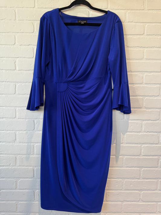 Dress Party Midi By Connected Apparel In Blue, Size: Xl