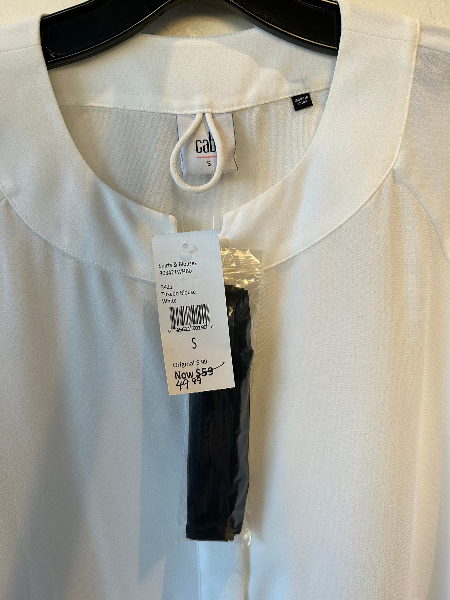 Top Long Sleeve By Cabi In White, Size: S