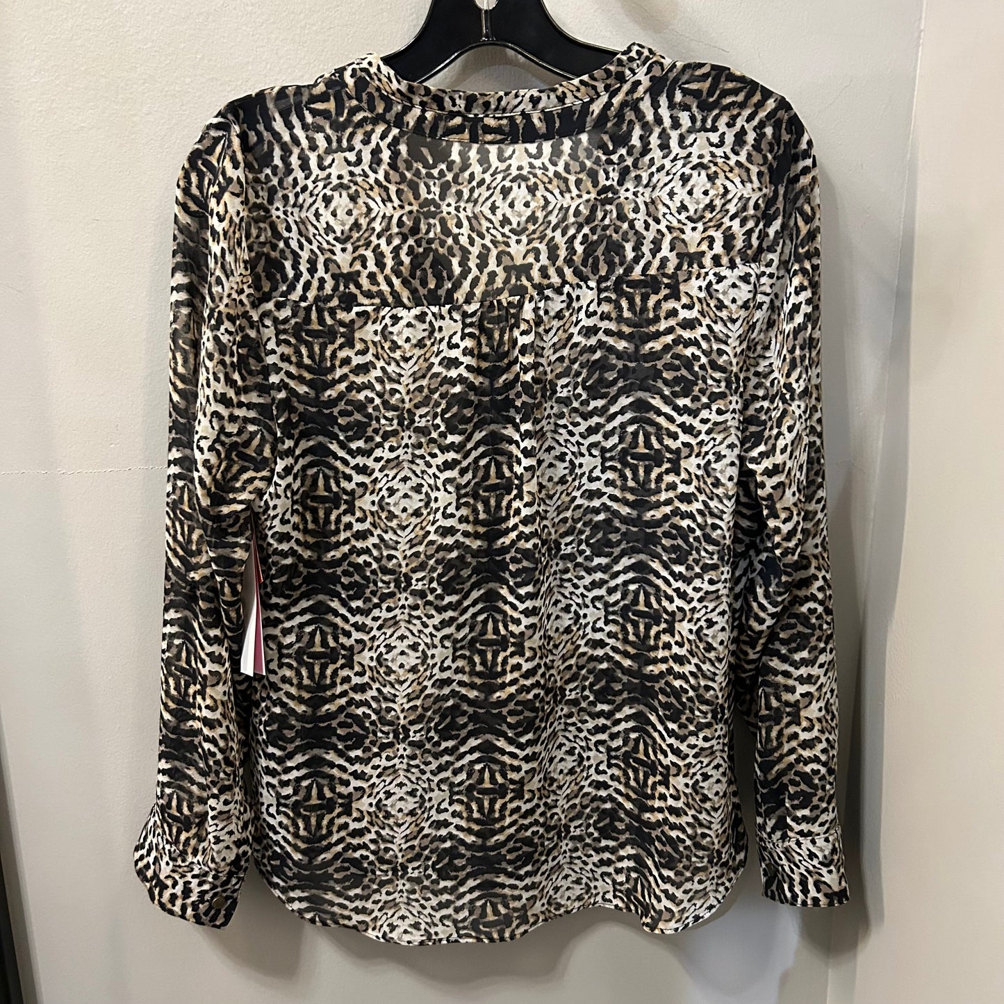 Top Long Sleeve By Ana In Black & White, Size: Mp