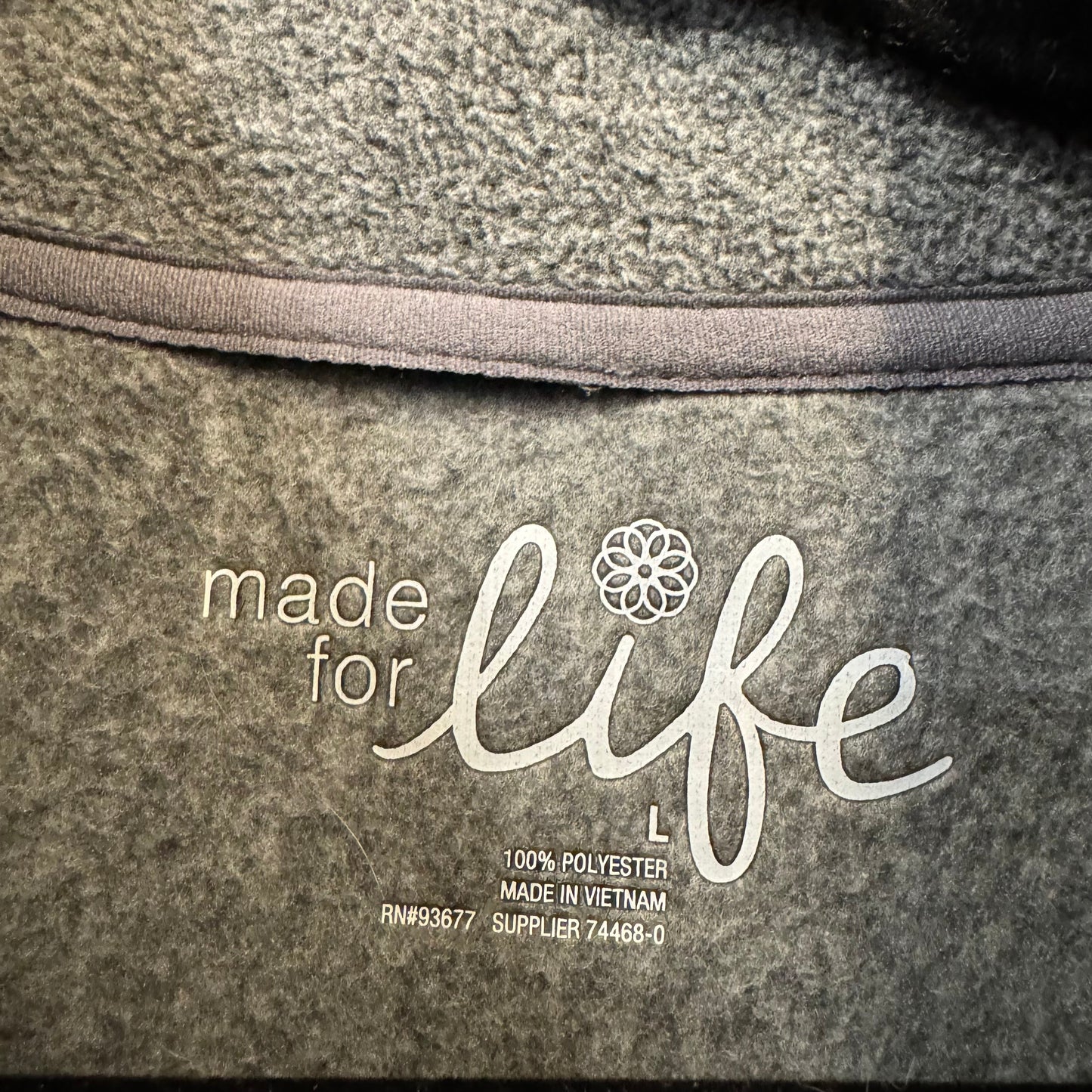 Jacket Fleece By Made For Life In Grey, Size: L