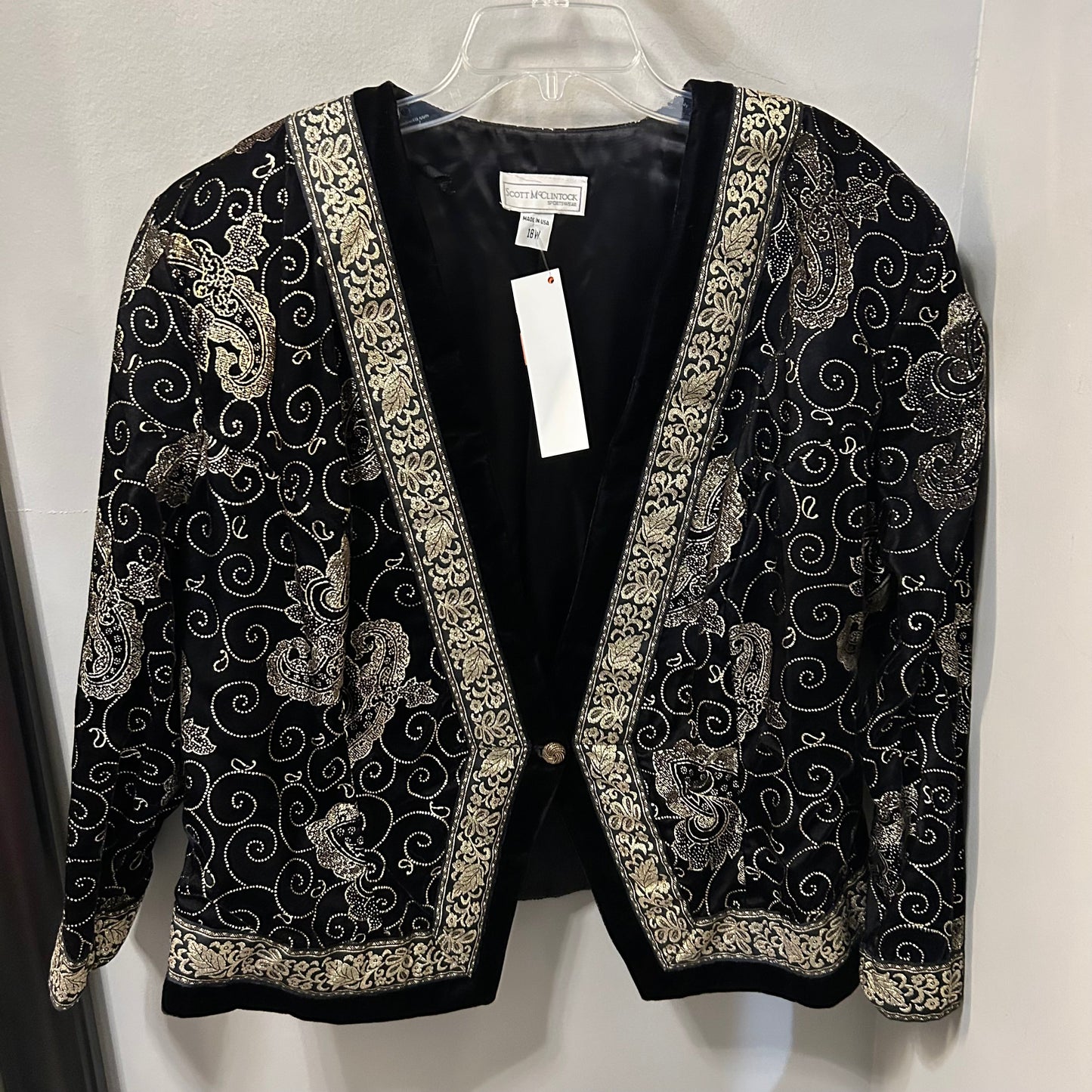 Blazer By Scott Mcclintok In Black & Gold, Size: 1x