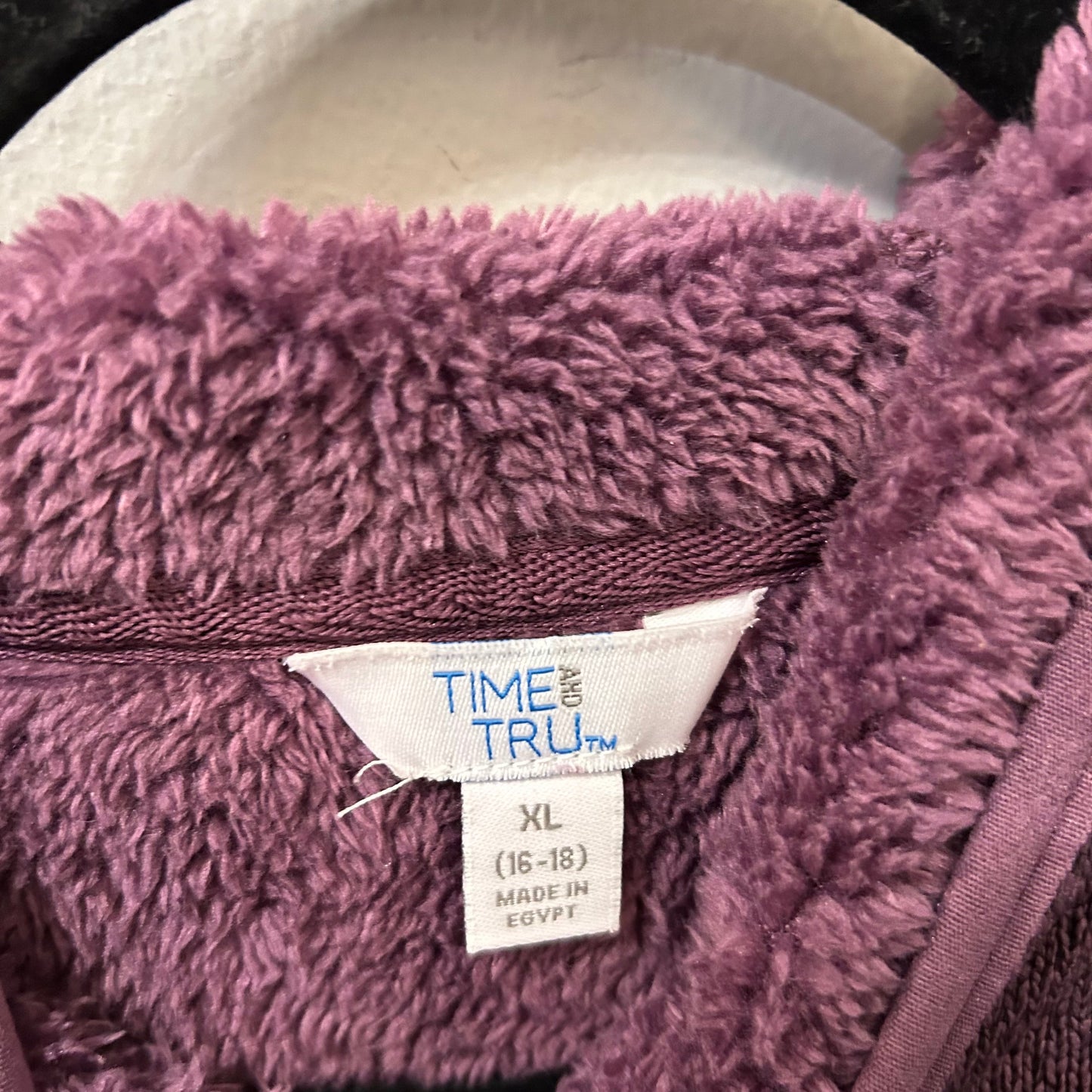 Jacket Faux Fur & Sherpa By Time And Tru In Purple, Size: Xl