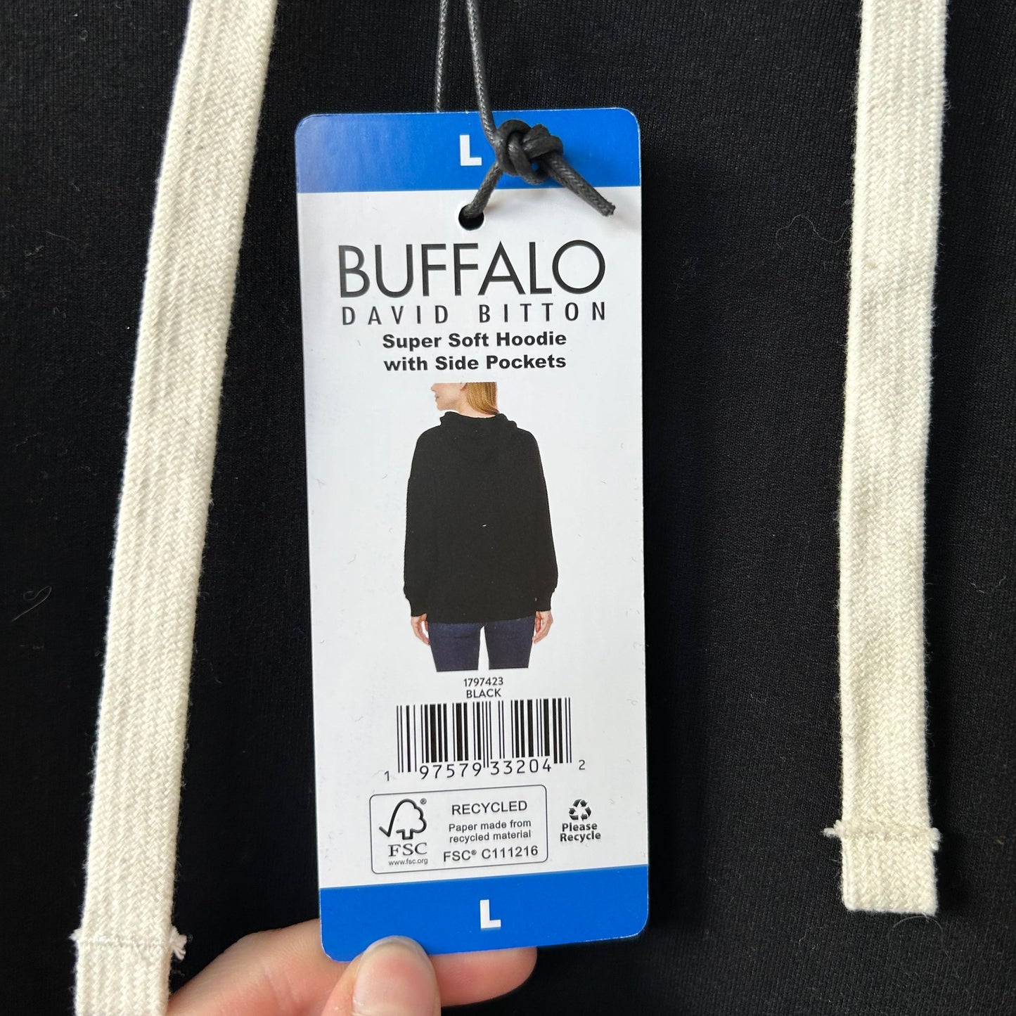 Sweatshirt Hoodie By Buffalo David Bitton In Black, Size: L