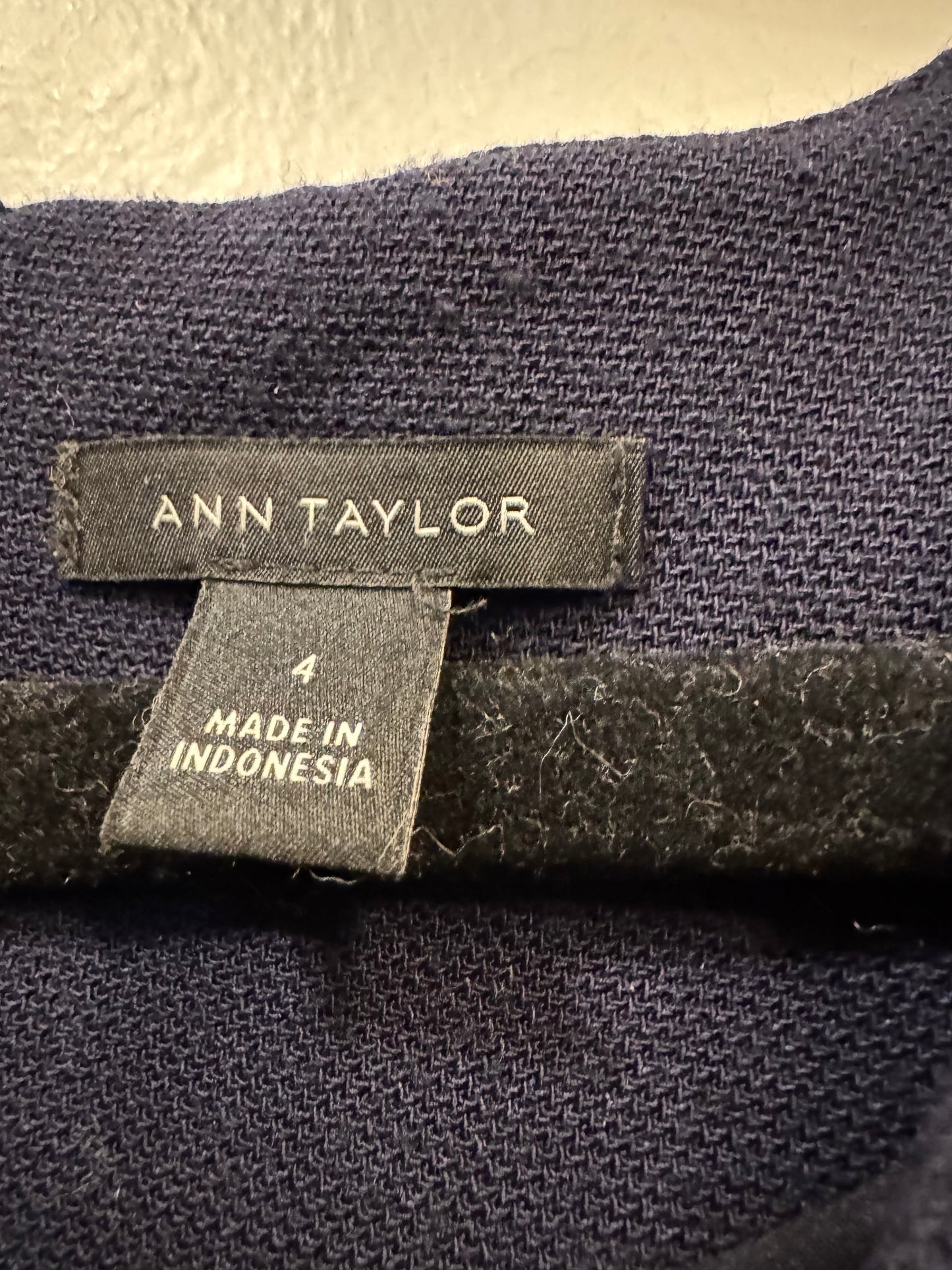 Dress Work By Ann Taylor In Blue & Cream, Size: S