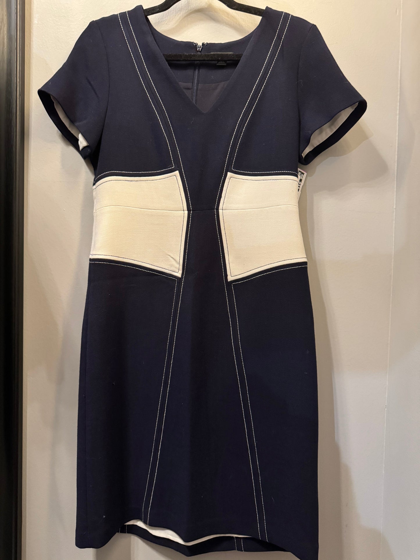 Dress Work By Ann Taylor In Blue & Cream, Size: S