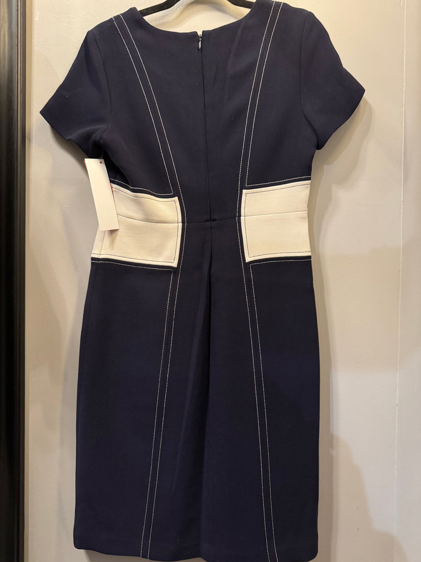 Dress Work By Ann Taylor In Blue & Cream, Size: S