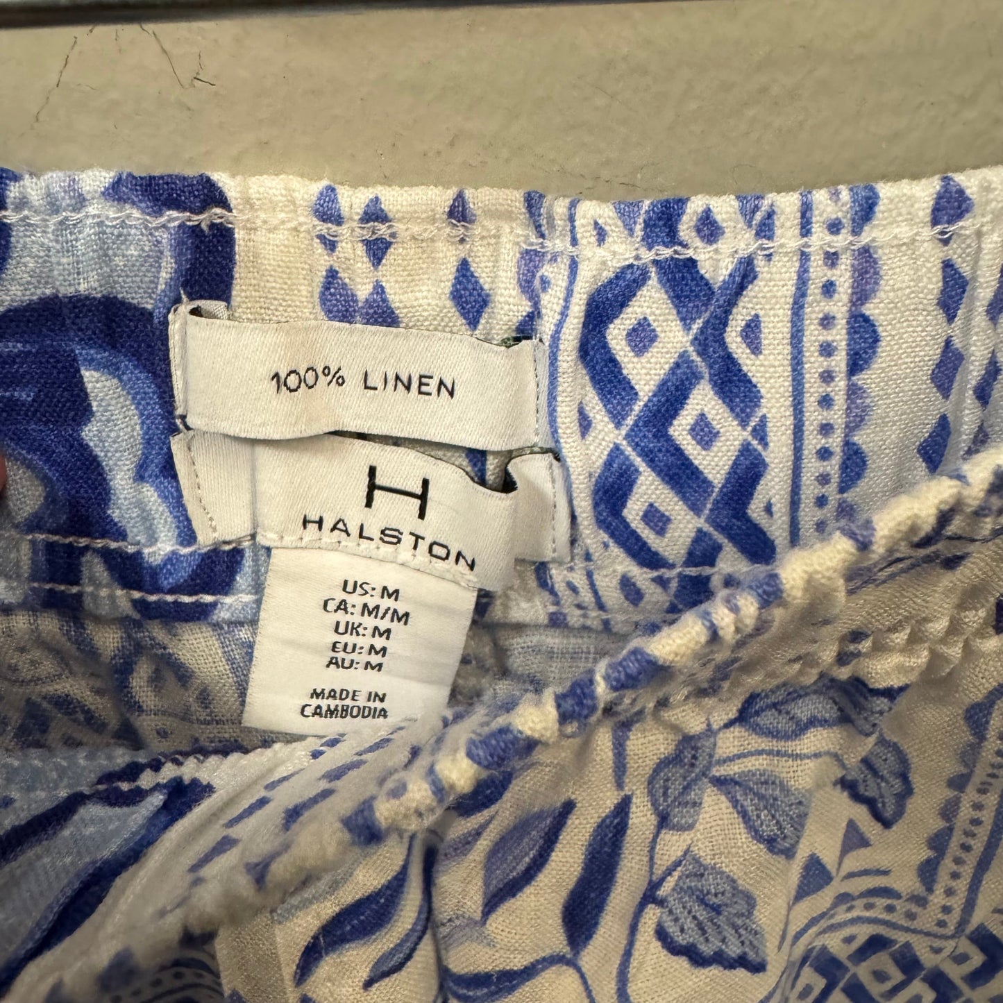 Pants Designer By Halston In Blue & White, Size: 8