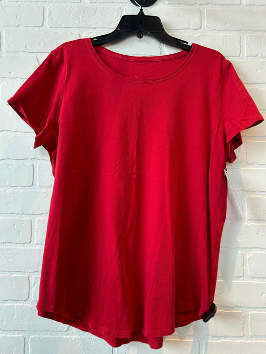 Athletic Top Short Sleeve By Lululemon In Red, Size: Xl