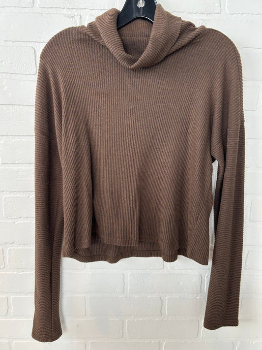 Top Long Sleeve By Bobeau In Brown, Size: Xs