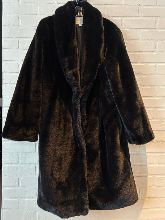 Coat Faux Fur & Sherpa By A New Day In Black, Size: Xl