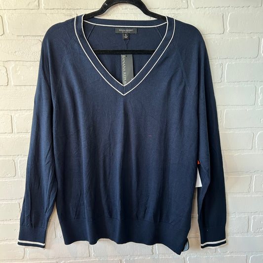 Sweater By Banana Republic In Blue & Cream, Size: Xl